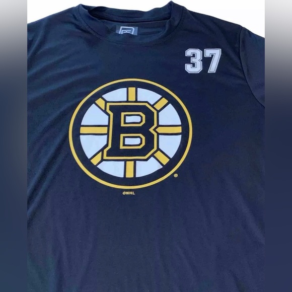 Pro Edge BOSTON BRUINS Patrice BERGERON #37 Black Polyester SS T Shirt Size M - Picture 2 of 6